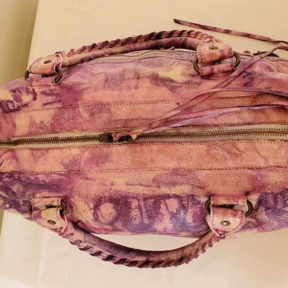 Balenciaga Graffiti City bag white pink Purple tie dyed painted twiggy giant - Picture 3 of 10